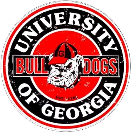 Large Round Sign | Georgia Bulldogs Sign | 24” Diameter | Embossed Aluminum Sign | Made in The USA