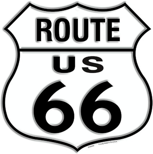 SYRD130 Route 66 Shield 24 inch Die Cut Sign, Black