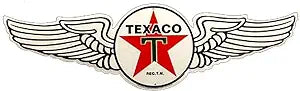 SYTX3 Texaco Wings Die Cut Sign, White