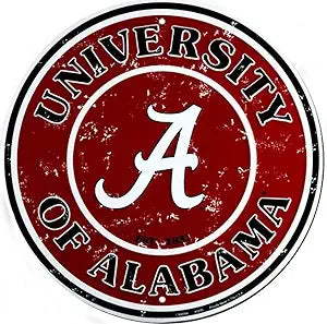 Large Round Sign | Alabama Crimson Tide Sign | 24” Diameter | Embossed Aluminum Sign | Made in the USA