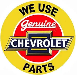 Large Round Sign | Genuine Chevy Parts Sign | 24” Diameter | Embossed Aluminum Sign | Made in the USA