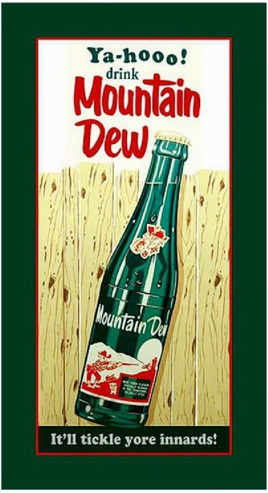 SIGMD6 Mountain Dew Bottle Metal Sign, Green - Made in the USA